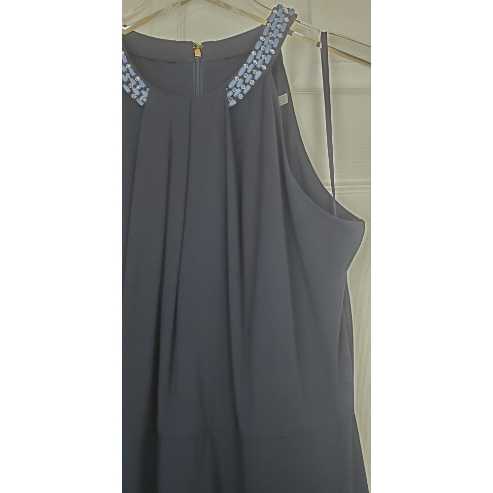 NWT Karl lagerfeld navy ruffle sleeveless dress - Picture 7 of 12